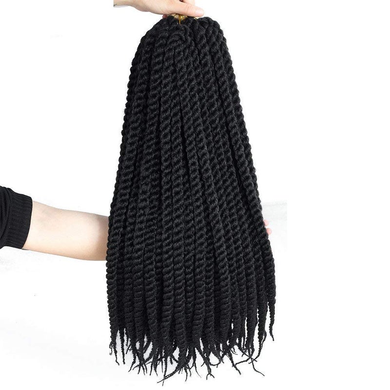 Admutty Havana Twist Crochet Hair 22 inch 6 Packs Crochet Braids Senegalese Twist Crochet Braiding Hair (1B#) - Image 5